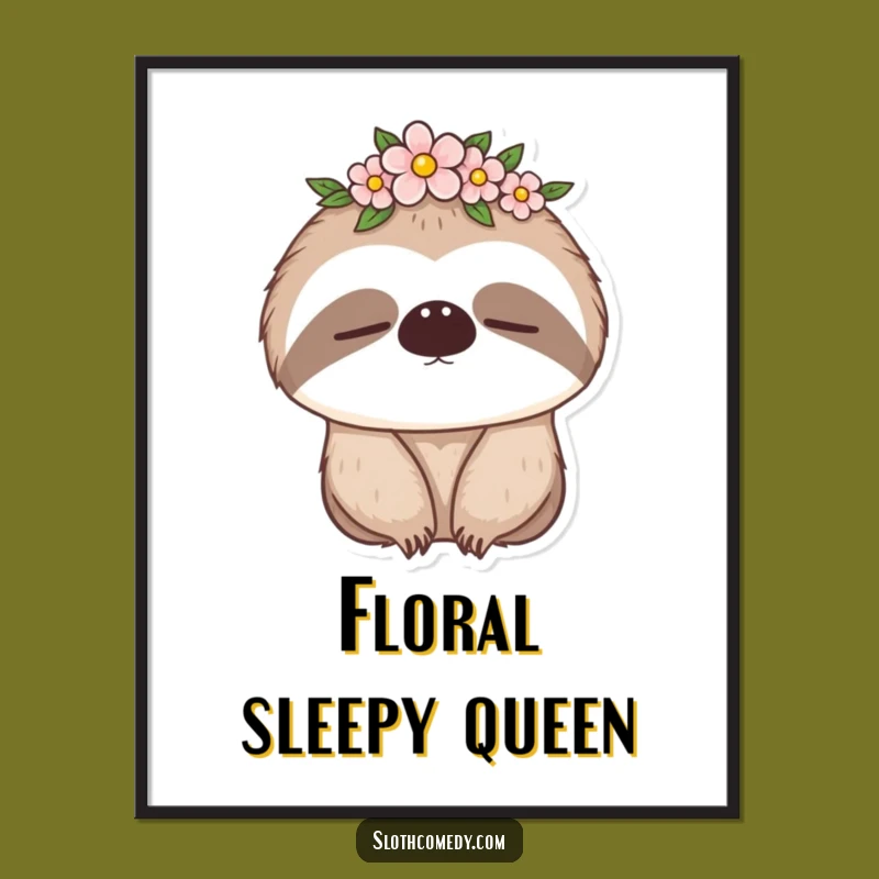 Funny Sleepy Sloth Digital Art: Instant Calm Sloth Art, a Downloadable Funny Gift