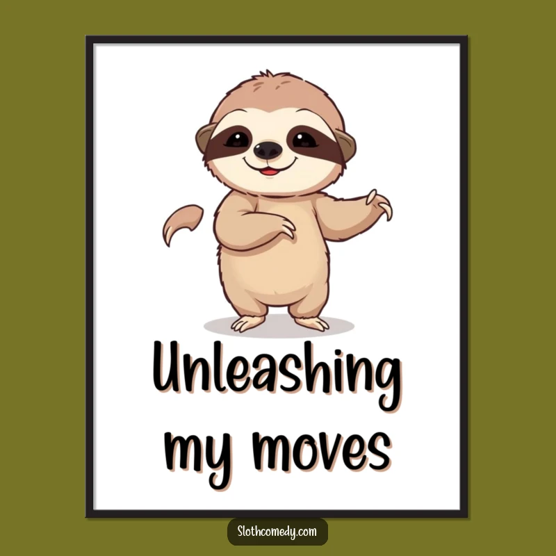 Funny Sloth Dance Digital Art Print: Hilarious Artwork for Your Walls, Instant Download