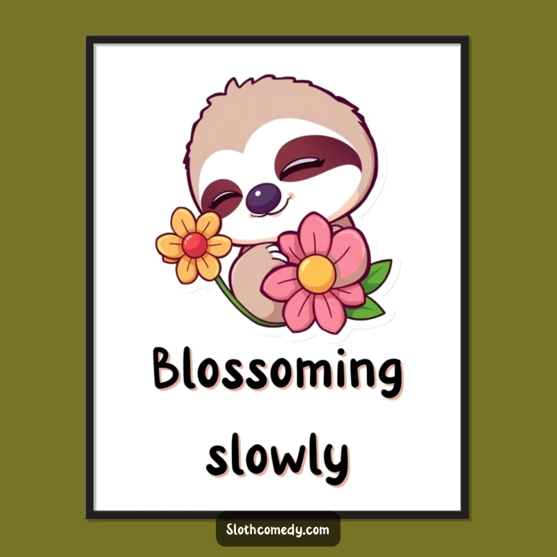 Funny Sloth Wink Digital Art: Gentle Decor - Instant Humor Gift