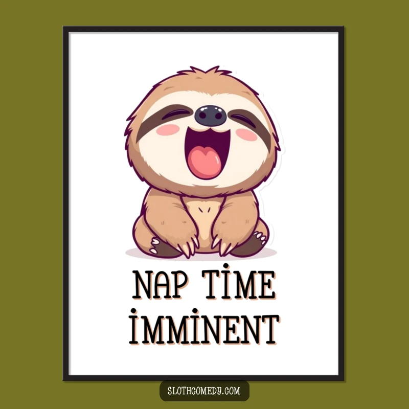 Funny Sloth Yawn Digital Art - Instant Hilarious & Relatable Decor