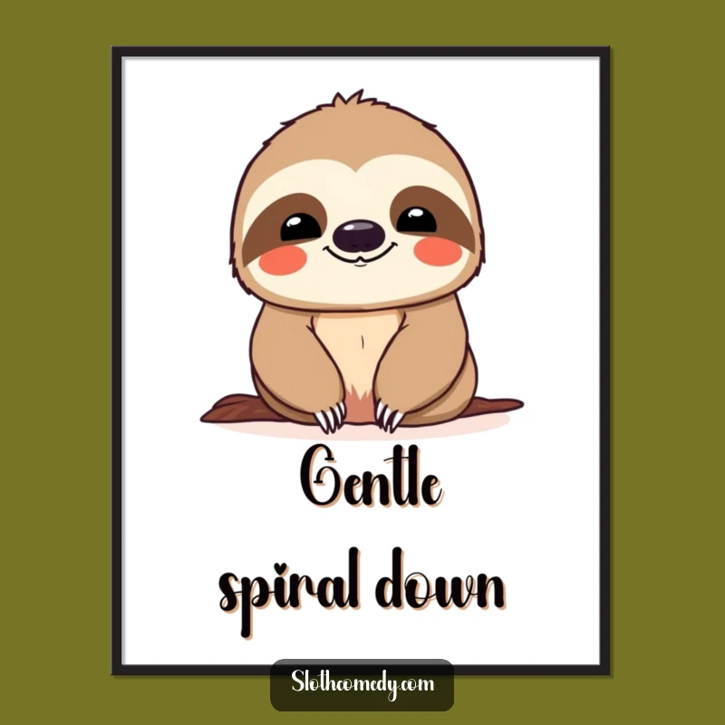 Funny Sloth Slow Descent Digital Art - Instant Relaxed Decor, Perfect Gift