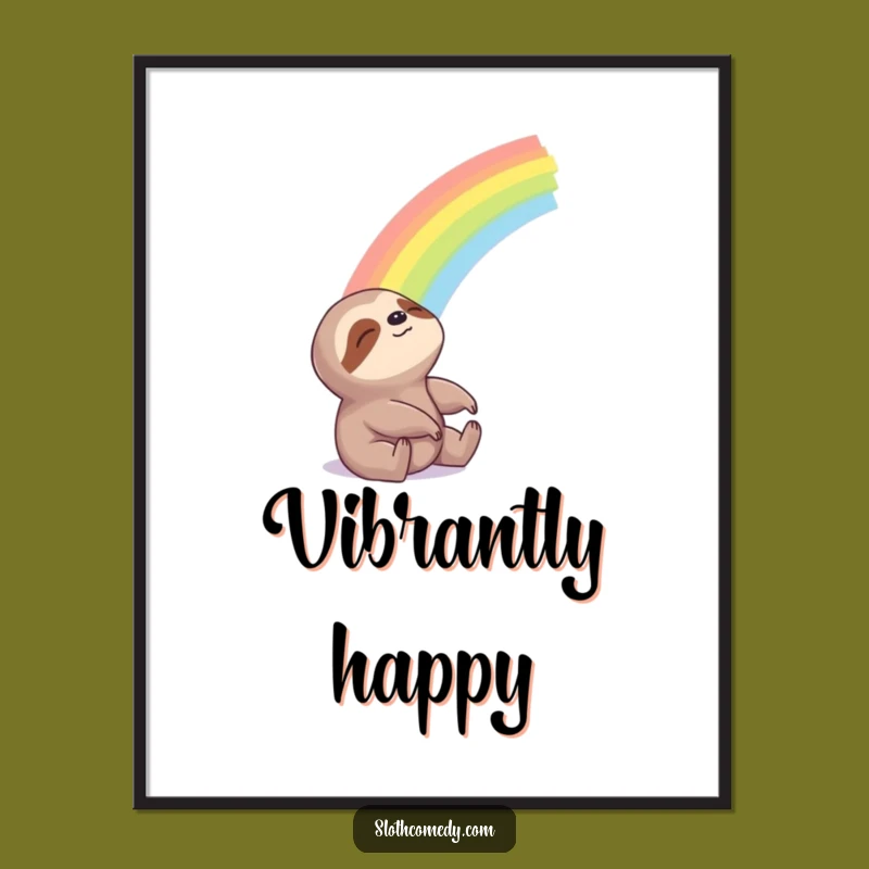 Funny Sloth Rainbow Digital Art Print: Decorate with This Hilarious Hopeful Masterpiece