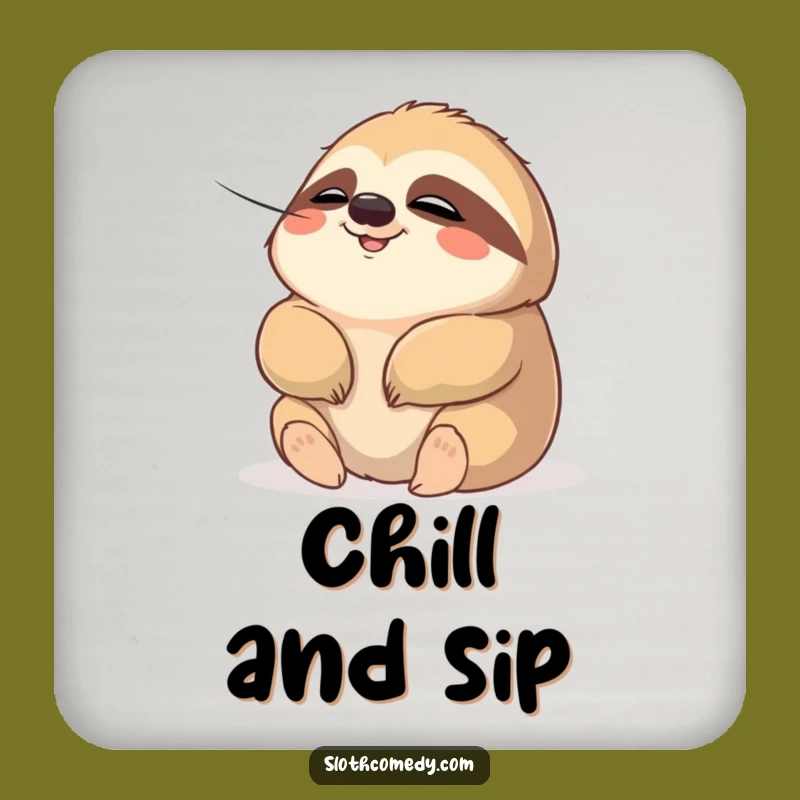 Funny Chubby Sloth Drink Coaster: Protect Surfaces with Calm - Humorous Gift