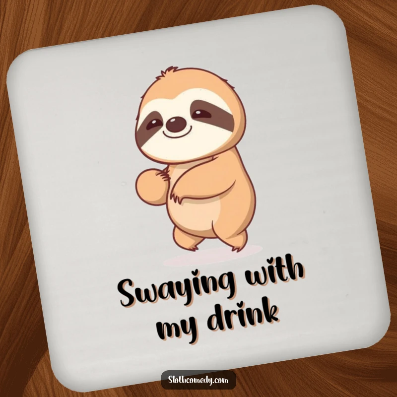 Funny Kawaii Sloth Coaster: A sloth sways gently, providing humorous surface protection and serene charm.
