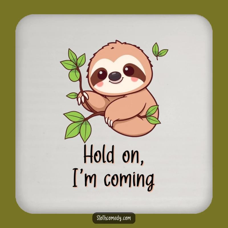 Funny Kawaii Sloth Coaster Set - Slow Living Table Humor Decor