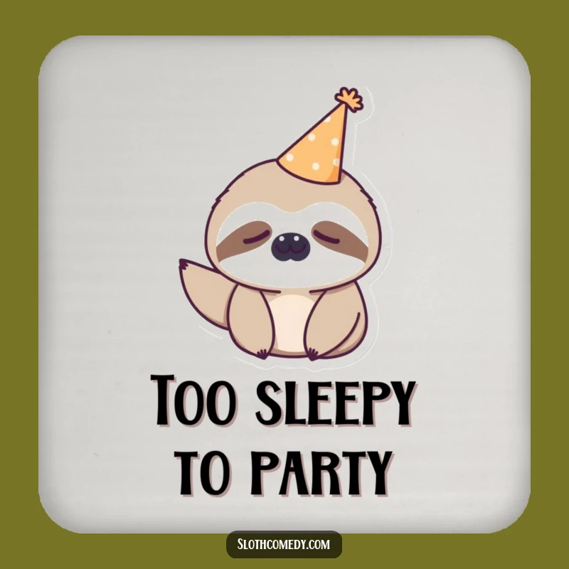 Funny Kawaii Sloth Coaster: Sleepy Party Sloth for Humorous Table Protection