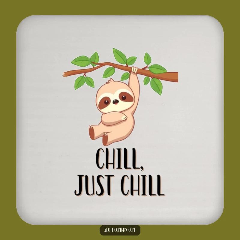 Funny Kawaii Sloth Coasters - Peaceful Sloth Drink Mats, Cute & Hilarious Gift