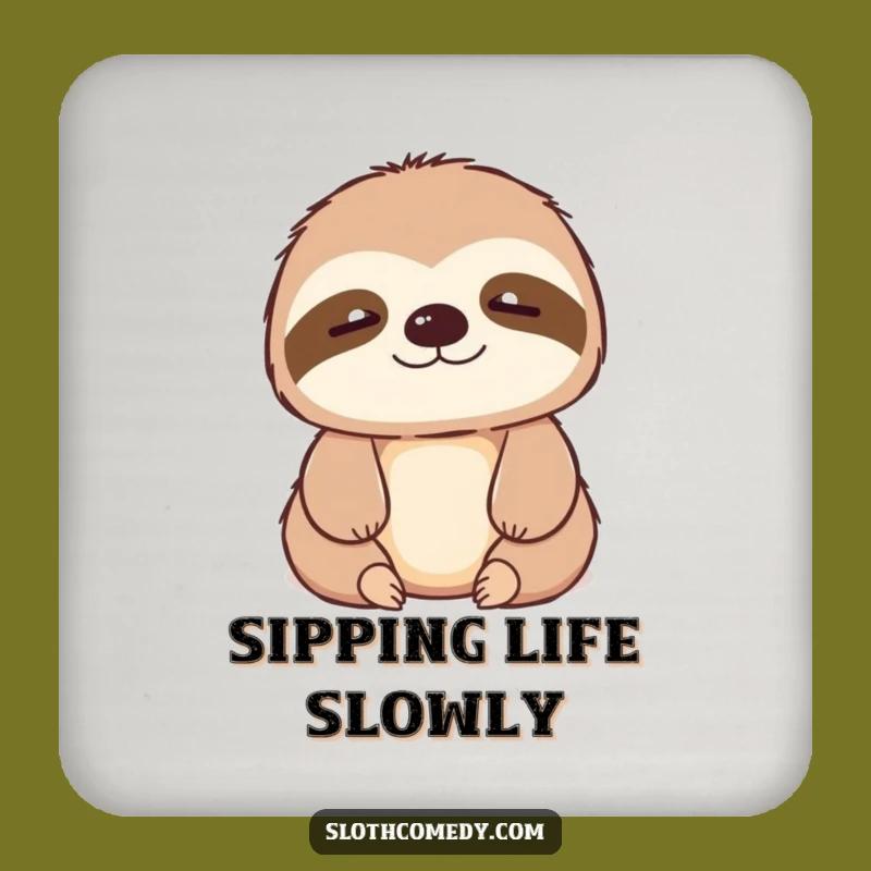 Funny Kawaii Sloth Drink Coaster - Protect Surfaces with Humorous, Relaxed Style
