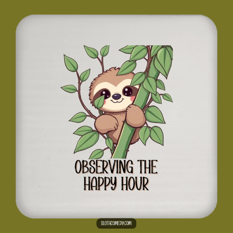 Funny Kawaii Sloth Drink Coaster - Protect Surfaces with Playful Charm