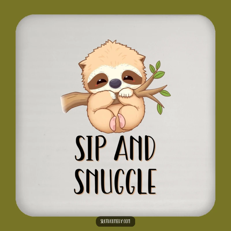 Funny Kawaii Sloth Hug Coaster: Protect Surfaces Cozily, Cute Funny Gift!