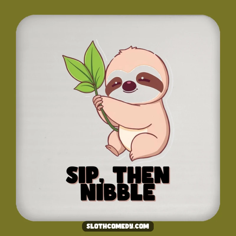 Funny Kawaii Sloth Leaf Coasters - Slow Sloth Drink Mats, Cute & Hilarious Gift