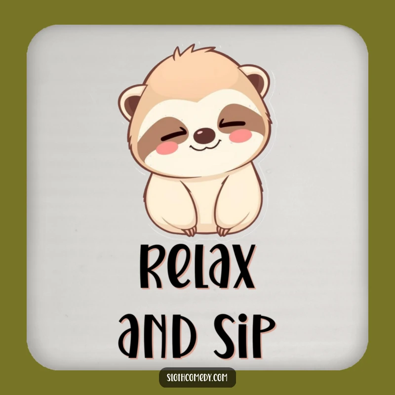 Funny Kawaii Sloth Wink Coaster: Protect Surfaces Calmly, Cute Funny Gift!