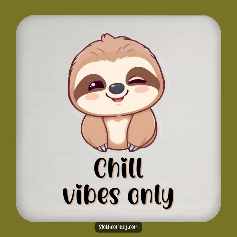 Funny Sloth Coaster - Hilarious Slow Blink Smile Drink Protector
