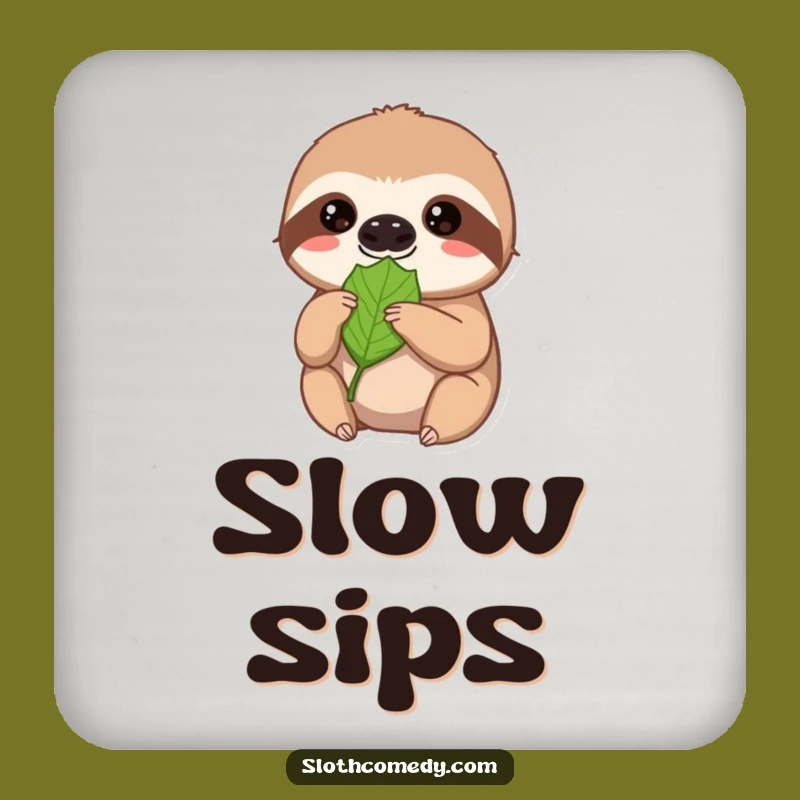 Funny Sloth Coaster: Protect Surfaces with Patient Leaf Offering