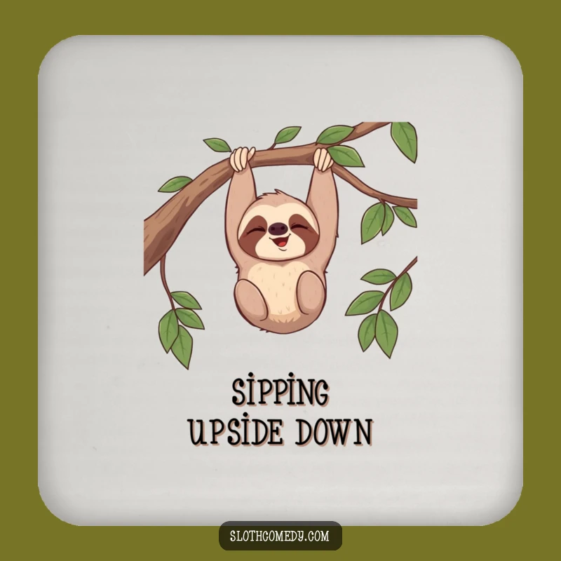 Funny Sloth Giggle Coasters: Protect & Amuse, Set of Funny Gifts