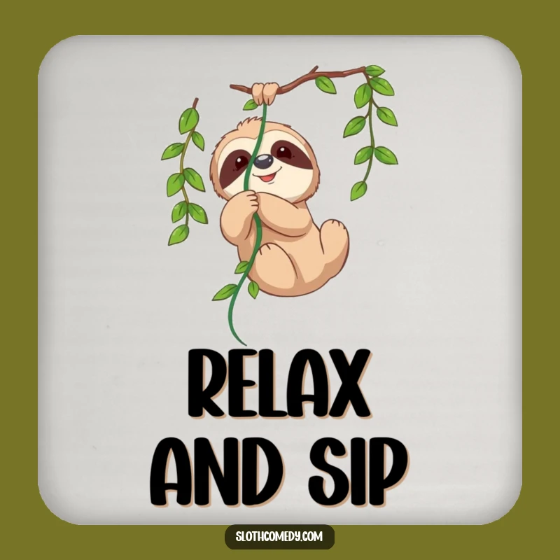 Funny Sloth Vine Coaster - Protect Surfaces with Tangled Sloth Art