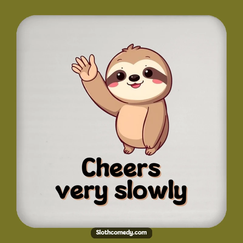 Funny Sloth Wave Drink Coaster: Protect Surfaces with This Hilarious Slow Greeting Decor