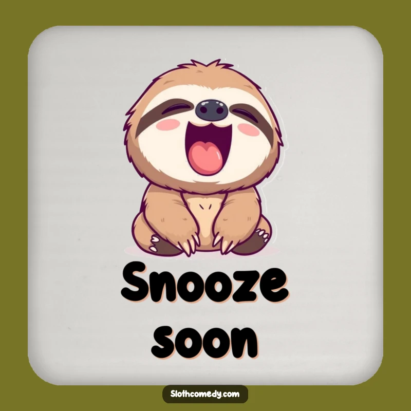 Funny Sloth Yawn Drink Coaster - Hilarious & Practical Table Protector
