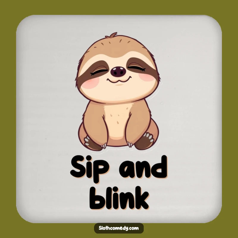 Funny Slow Blink Sloth Coaster: Protect Surfaces with Calm - Perfect Funny Gift