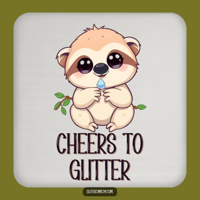 Magical Sloth Coaster - Protect Surfaces with Sparkling Eyes Sloth Art
