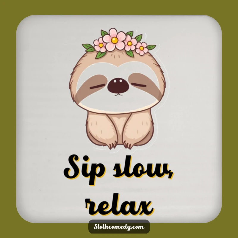 Funny Sleepy Sloth Coaster: Protect Surfaces with Calm, a Cute Funny Gift
