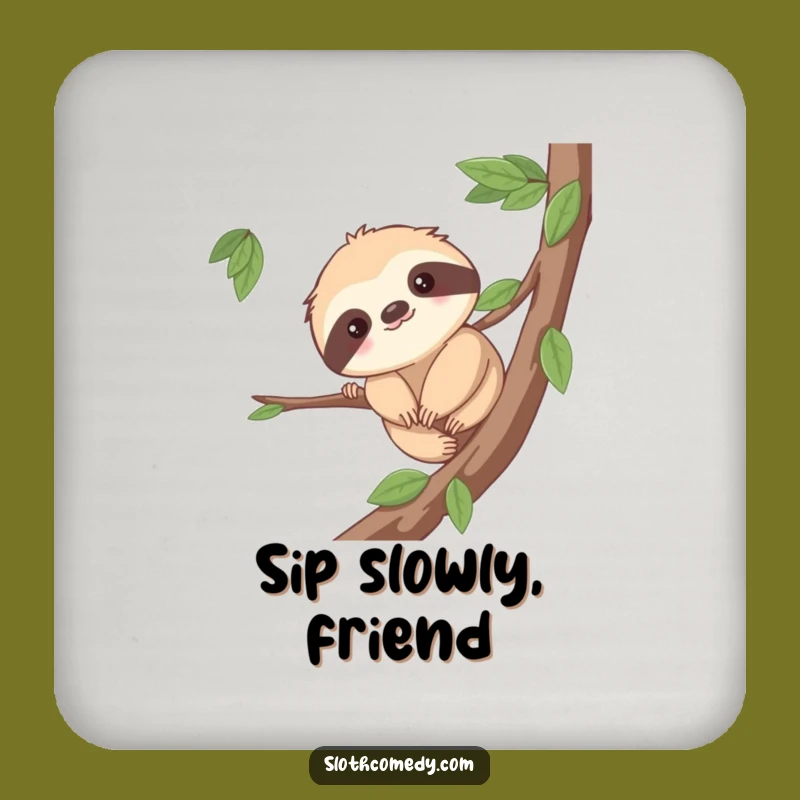 Funny Sloth Effort Drink Coaster: Protect Surfaces Slowly - Humorous Gift