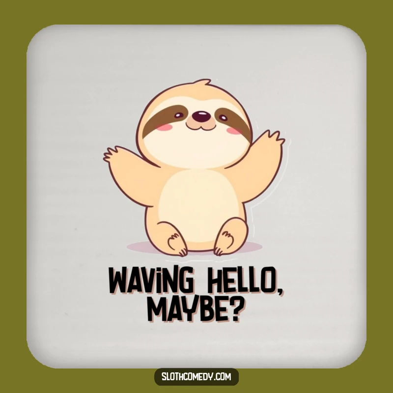 Funny Kawaii Sloth Coaster Set - Slow Wave Table Humor