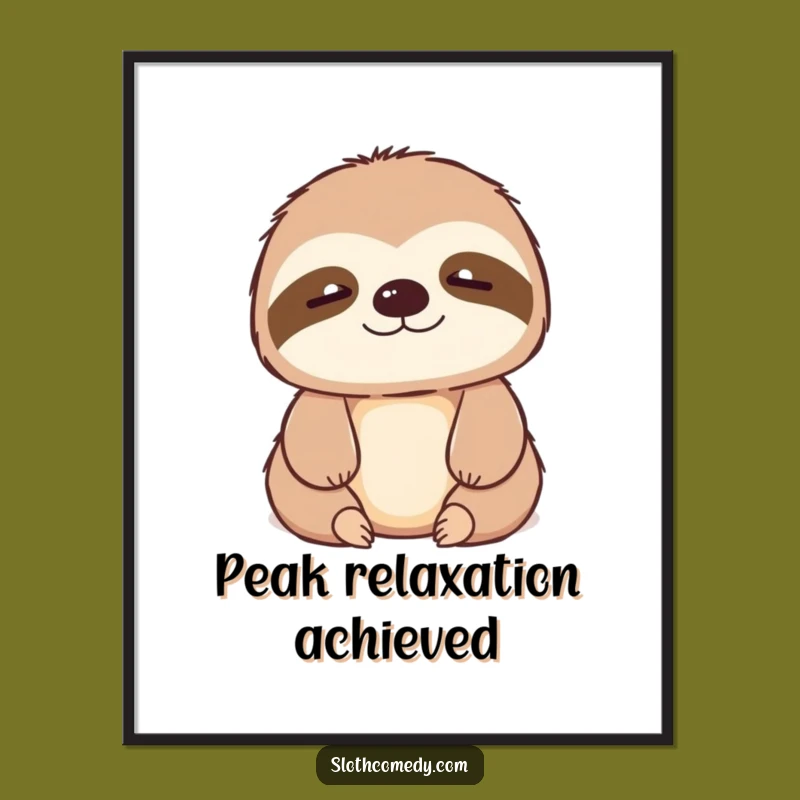 Funny Kawaii Sloth Poster - Artistic Sigh of Relief for Your Wall Decor