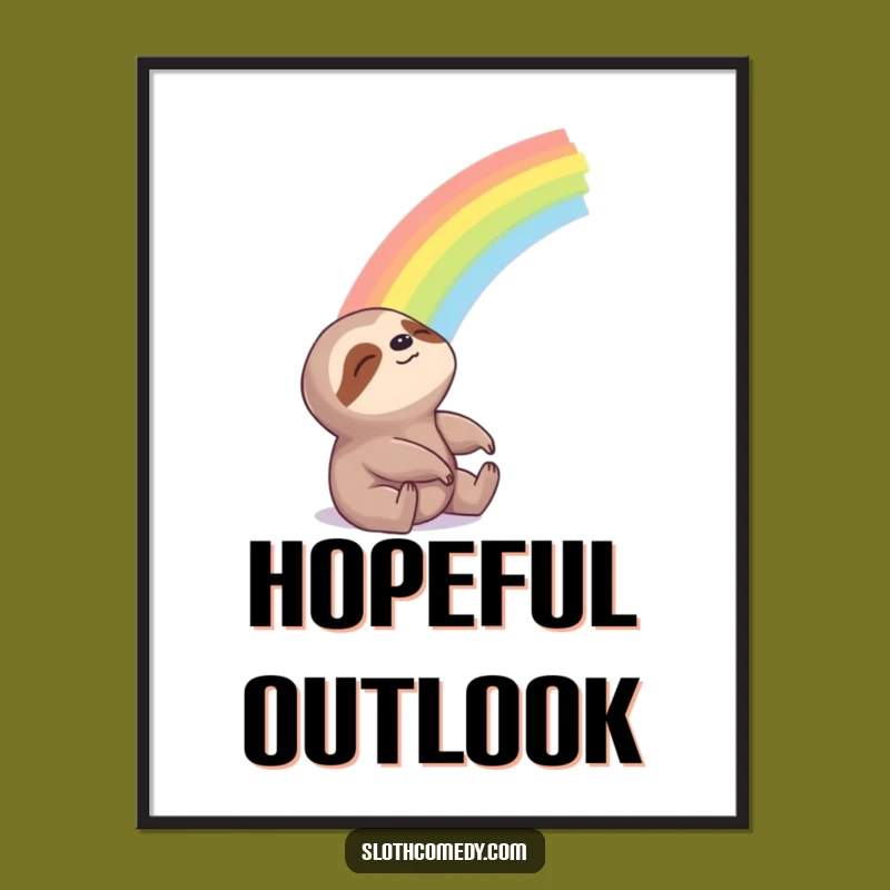 Funny Sloth Rainbow Poster: Decorate Your Space with This Hilarious Hopeful Art