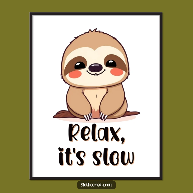 Funny Sloth Slow Descent Poster - Relaxed Wall Art, Perfect Funny Gift