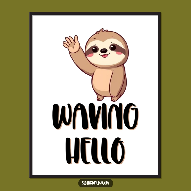 Funny Sloth Wave Poster: Decorate Your Space with This Hilarious Slow-Paced Greeting Art