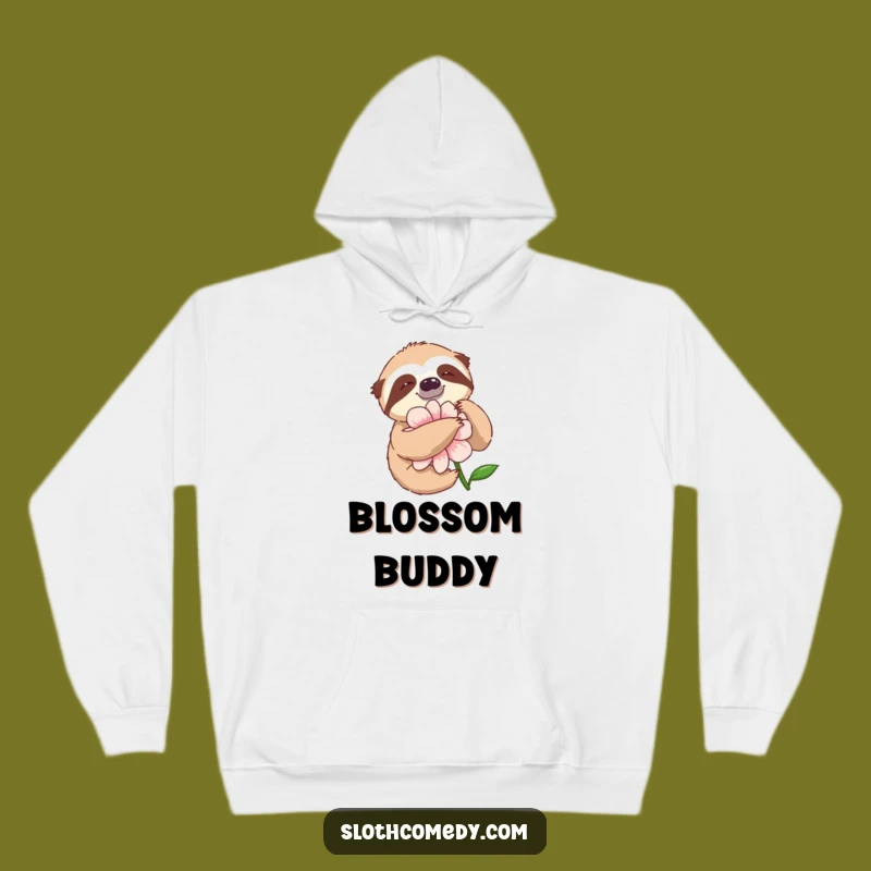 Funny Sloth Flower Hug Hoodie: Stay Cozy and Embrace Nature with This Hilarious Design