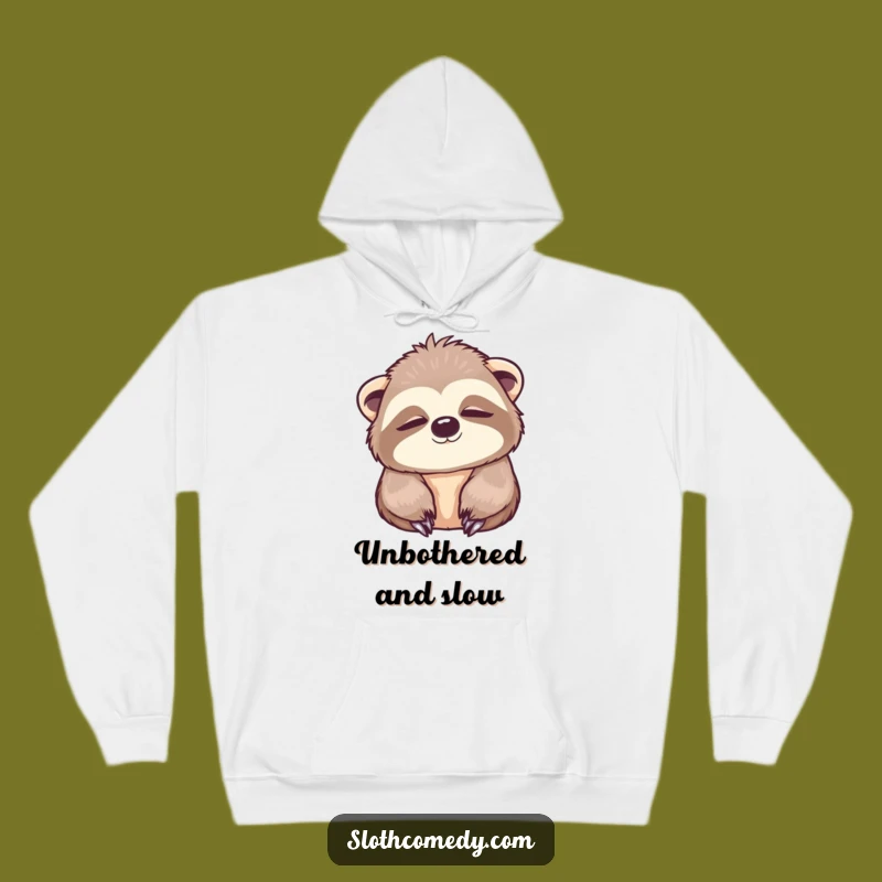 Cozy Funny Kawaii Sloth Hoodie: Peaceful Blink Design, Warm Funny Gift