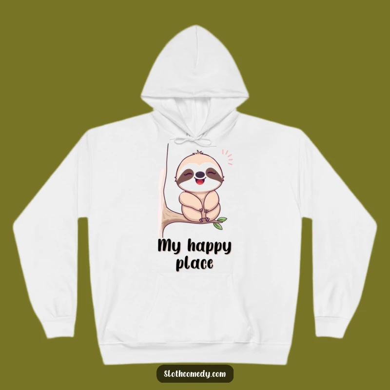Funny Happy Sloth Sigh Hoodie: Cozy Sloth Gift for Zen Moments