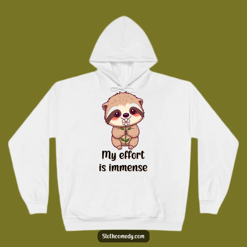 Funny Kawaii Sloth Hoodie - Cozy Effortful Sloth for Warmth and Humorous Support