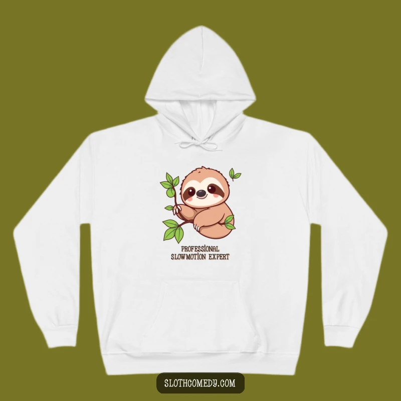 Funny Kawaii Sloth Hoodie - Cozy Slow Living Humor Apparel