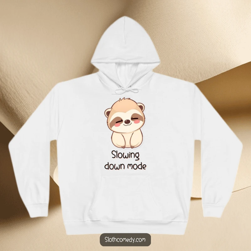 Funny Hoodie: A kawaii sloth offers a calm, slow wink under a cozy hood, perfect for relaxation, a comfy funny gift.