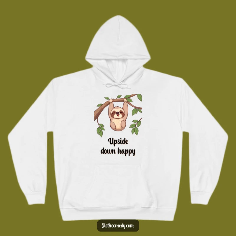 Funny Sloth Giggle Hoodie: Cozy Comfort in Upside Down Joy, Great Funny Gift