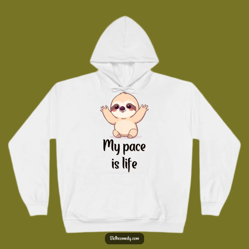 Funny Slow Wave Sloth Hoodie: Deliberate Kawaii Sloth Comfort for Humorous Souls