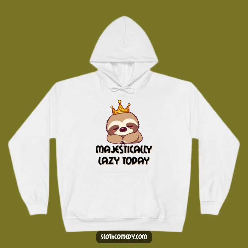 Funny Sloth King Crown Nap Hoodie: Cozy Hilarious Gift for Ultimate Relaxation