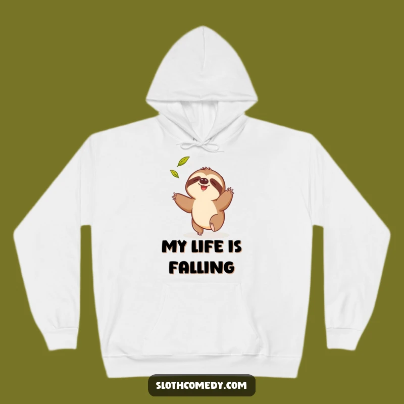 Funny Sloth Leaf Hoodie: Cozy Comfort with Comical Pursuit, Great Funny Gift