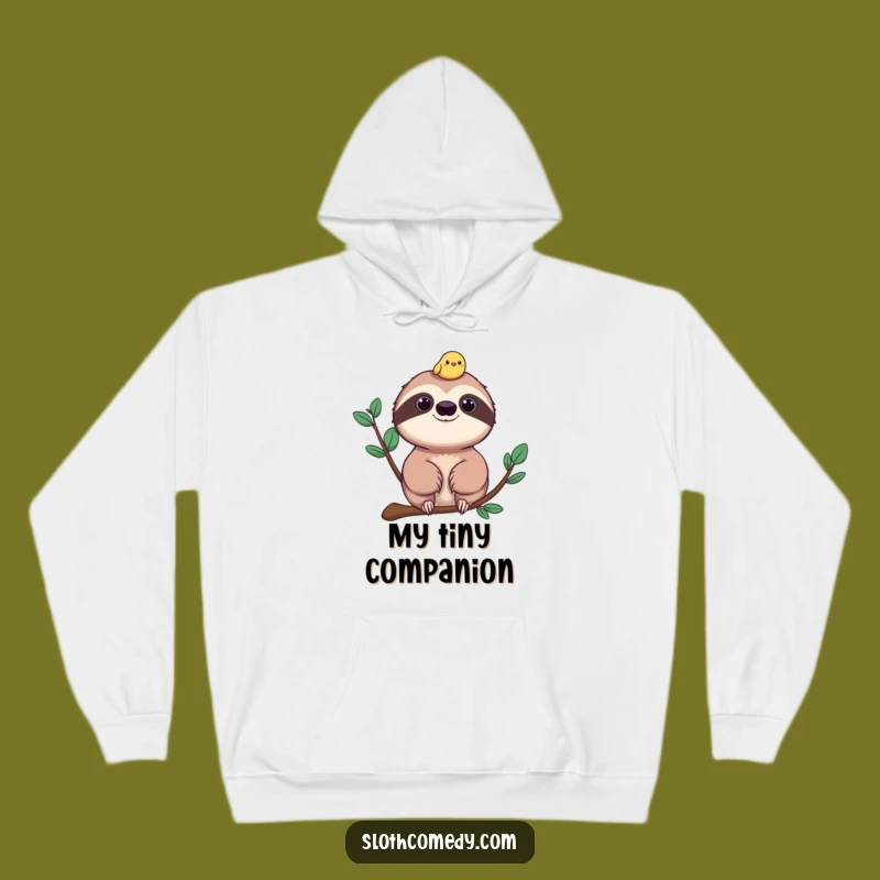 Funny Sloth and Bird Hoodie - Cheerful Companion Sweatshirt Gift