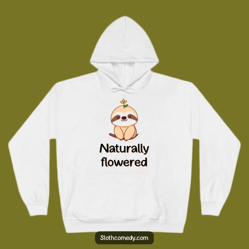 Funny Flower Sloth Hoodie: Cozy Blossom Vibes - Perfect Funny Gift
