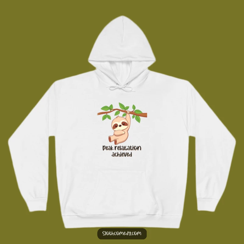 Funny Kawaii Sloth Hoodie - Cozy Peaceful Sloth Sweatshirt, Cute Funny Gift