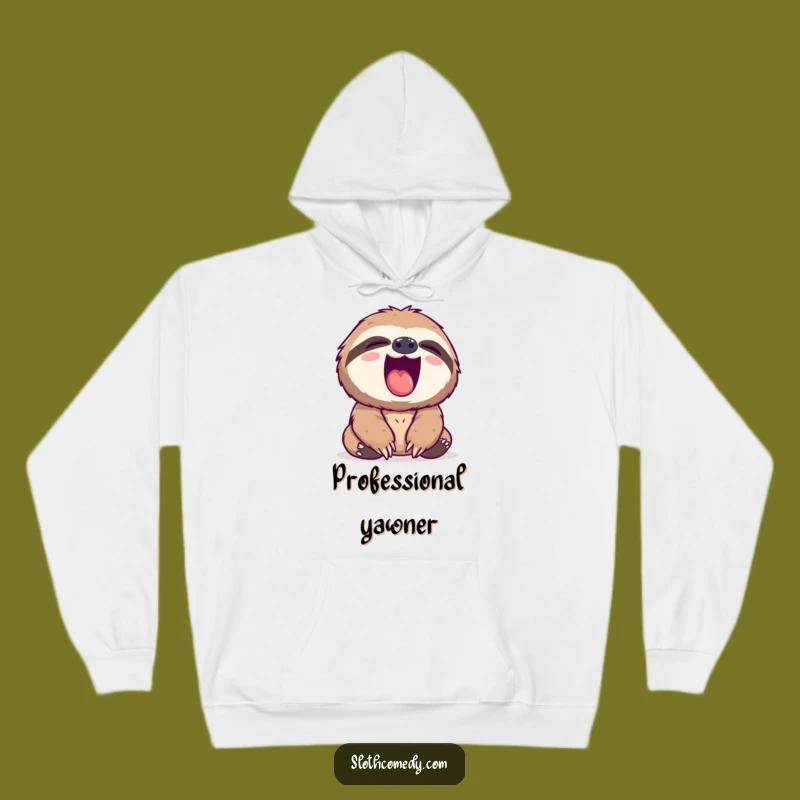 Cozy Funny Sloth Yawn Hoodie - Warm & Humorous Sleepy Time Essential