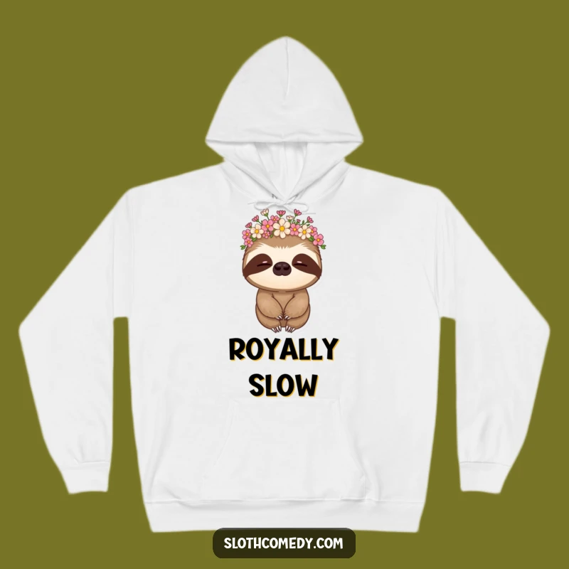 Cozy Funny Sloth Flower Crown Hoodie - Warm & Whimsical Slow Gift