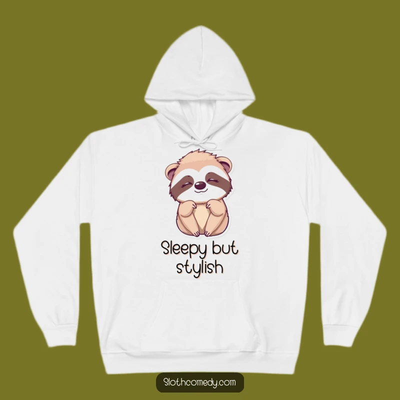 Funny Kawaii Sloth Wink Hoodie - Sleepy Sloth Sweatshirt, Cute & Hilarious Gift