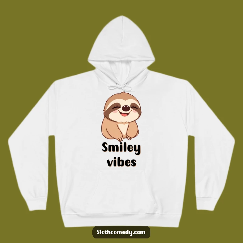 Funny Sloth Grin Hoodie - Cozy Slow Blink to Wide Smile Sloth Gift Apparel