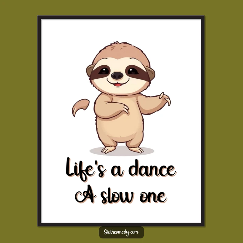 Free Printable Wall Art: Dancing Sloth, Funny Downloadable Decor for a Groovy, Slow-Paced Home
