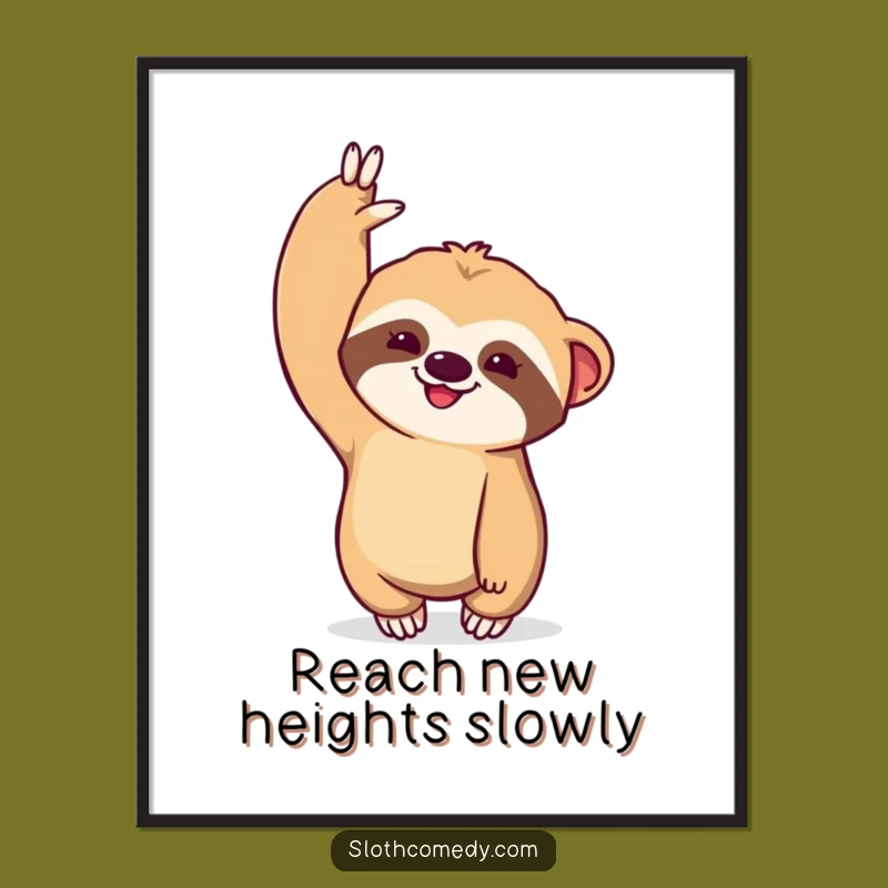 Free Printable Wall Art: Dramatic Sloth Stretch, Humorous Kawaii Downloadable Art!
